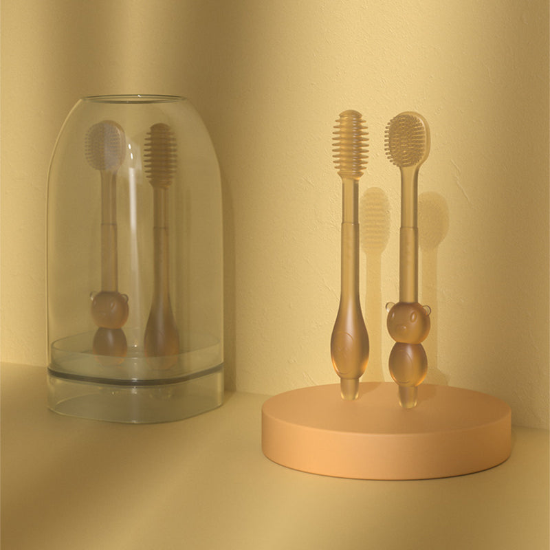 Set di spazzolini da denti in silicone per neonati