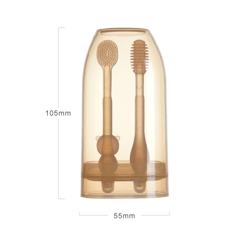 Set di spazzolini da denti in silicone per neonati