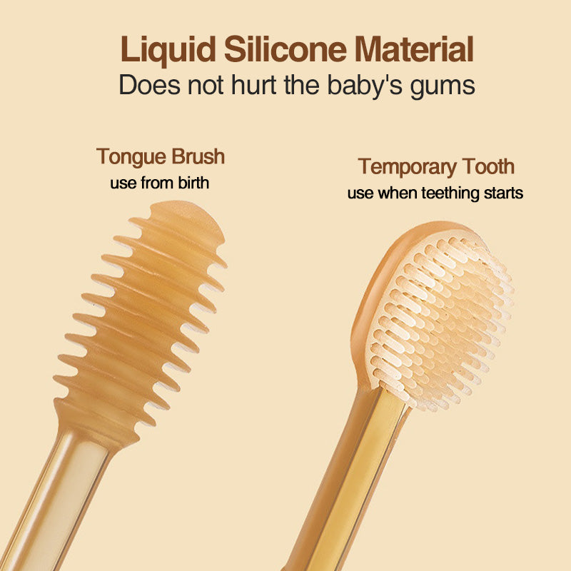 Set di spazzolini da denti in silicone per neonati